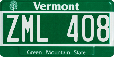 VT license plate ZML408