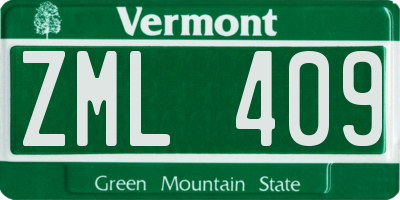 VT license plate ZML409