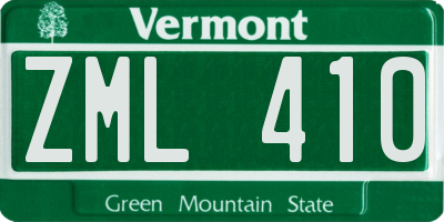 VT license plate ZML410