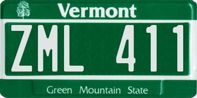 VT license plate ZML411