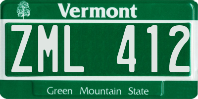VT license plate ZML412