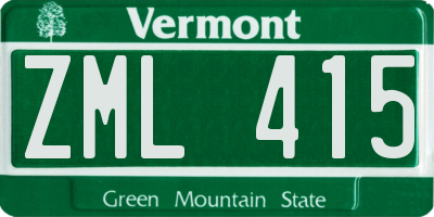 VT license plate ZML415