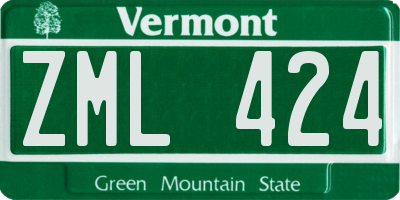 VT license plate ZML424