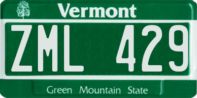 VT license plate ZML429