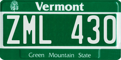 VT license plate ZML430
