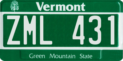 VT license plate ZML431