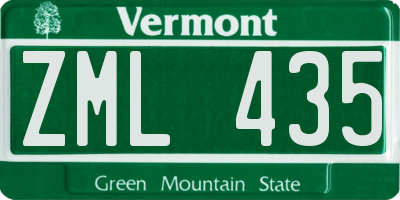 VT license plate ZML435