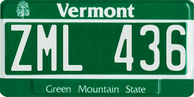 VT license plate ZML436