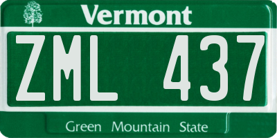 VT license plate ZML437
