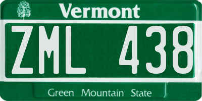 VT license plate ZML438