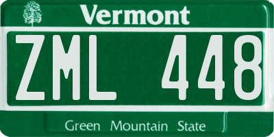 VT license plate ZML448
