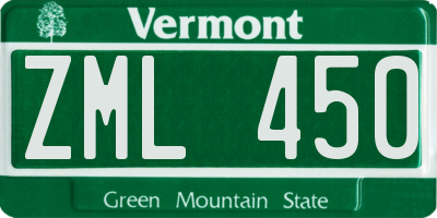 VT license plate ZML450