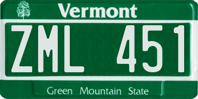 VT license plate ZML451