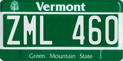 VT license plate ZML460
