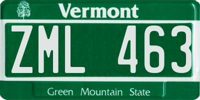 VT license plate ZML463