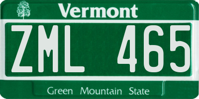 VT license plate ZML465
