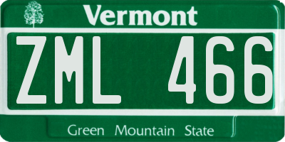 VT license plate ZML466