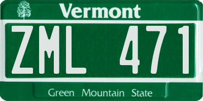 VT license plate ZML471