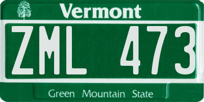 VT license plate ZML473
