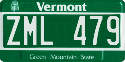 VT license plate ZML479