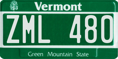 VT license plate ZML480