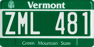 VT license plate ZML481