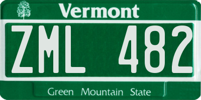 VT license plate ZML482