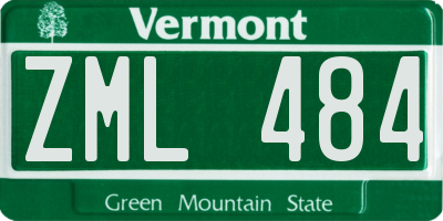 VT license plate ZML484
