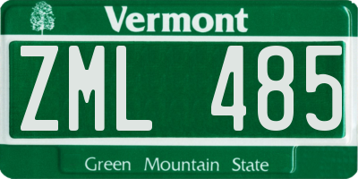 VT license plate ZML485