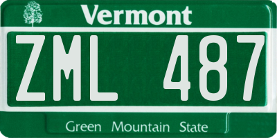 VT license plate ZML487