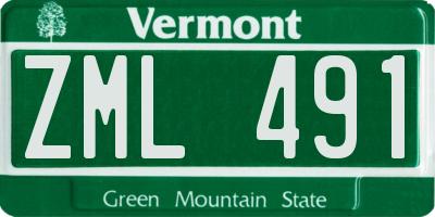 VT license plate ZML491