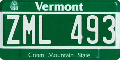VT license plate ZML493