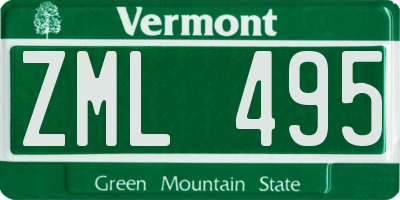 VT license plate ZML495