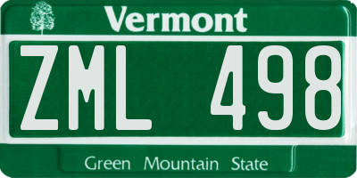 VT license plate ZML498