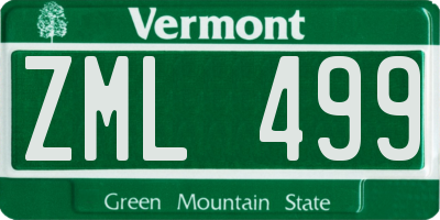VT license plate ZML499