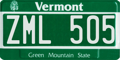 VT license plate ZML505