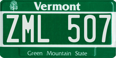 VT license plate ZML507