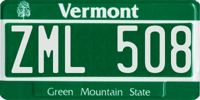VT license plate ZML508
