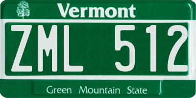 VT license plate ZML512
