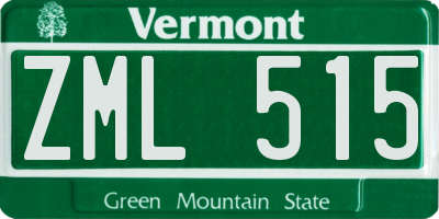 VT license plate ZML515