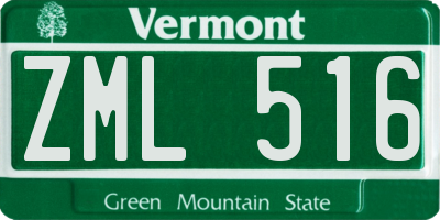 VT license plate ZML516