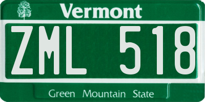 VT license plate ZML518