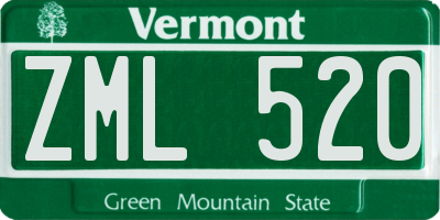 VT license plate ZML520