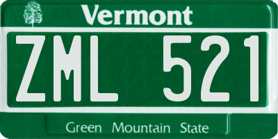 VT license plate ZML521