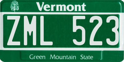 VT license plate ZML523