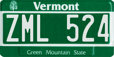 VT license plate ZML524