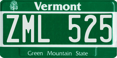 VT license plate ZML525