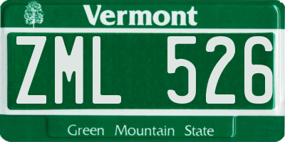 VT license plate ZML526
