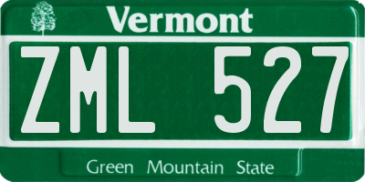 VT license plate ZML527