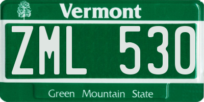 VT license plate ZML530